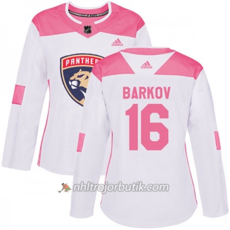 Dame Ishockey Florida Panthers Tröja Aleksander Barkov 16 Adidas 2017-2018 Vit Rosa Fashion Authentic